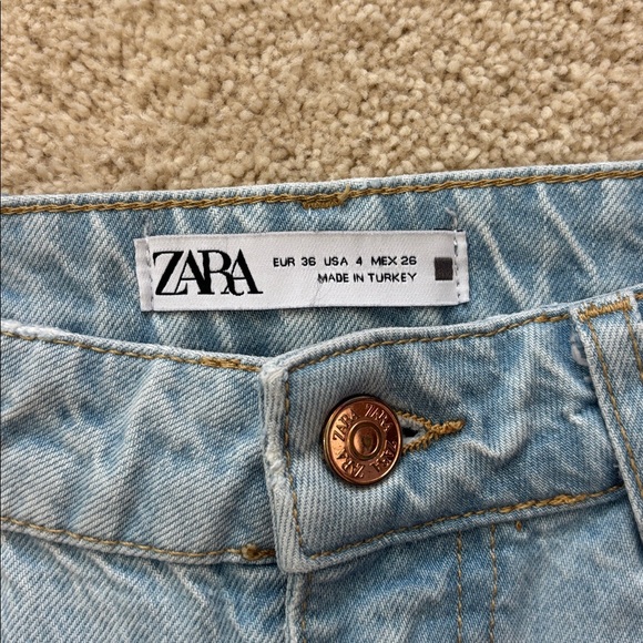 Zara Long Length Straight Leg Jeans Size 4 - Picture 4 of 7